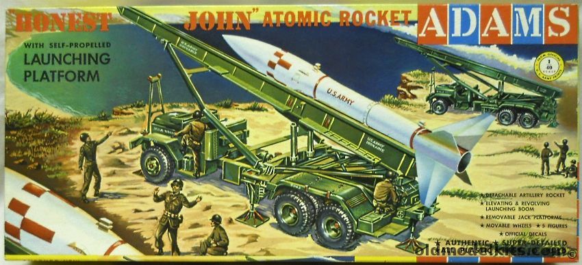 Adams 1/40 Honest John Rocket with Launcher and Truck, K150-198 plastic model kit